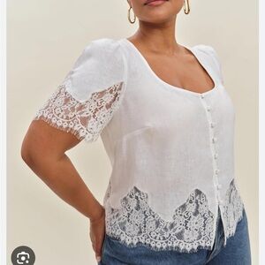 NWT Reformation Josie Linen Top